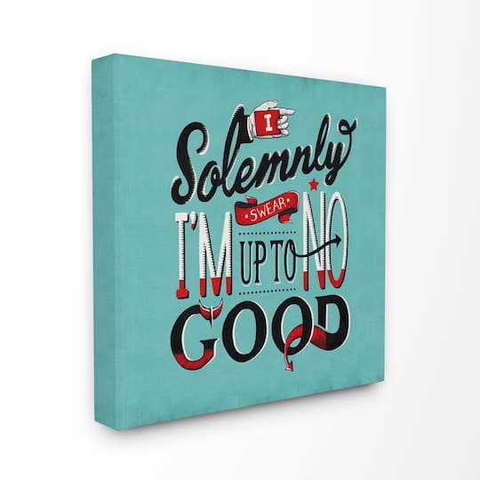Stupell Industries Up To No Good Canvas Wall Art